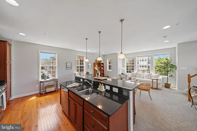 a kitchen with lots of counter top space