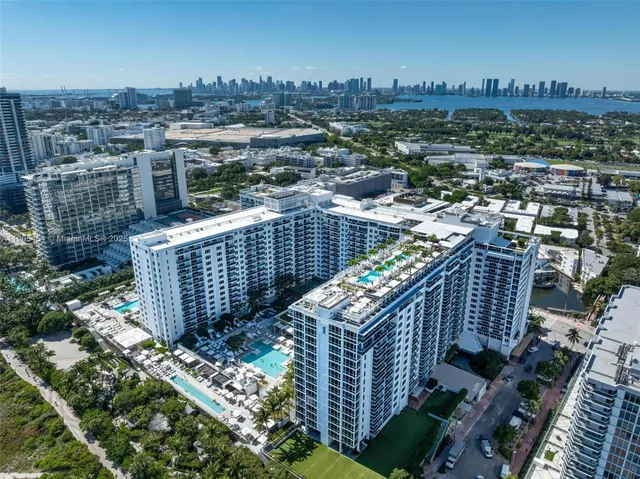 a view of a city with tall buildings
