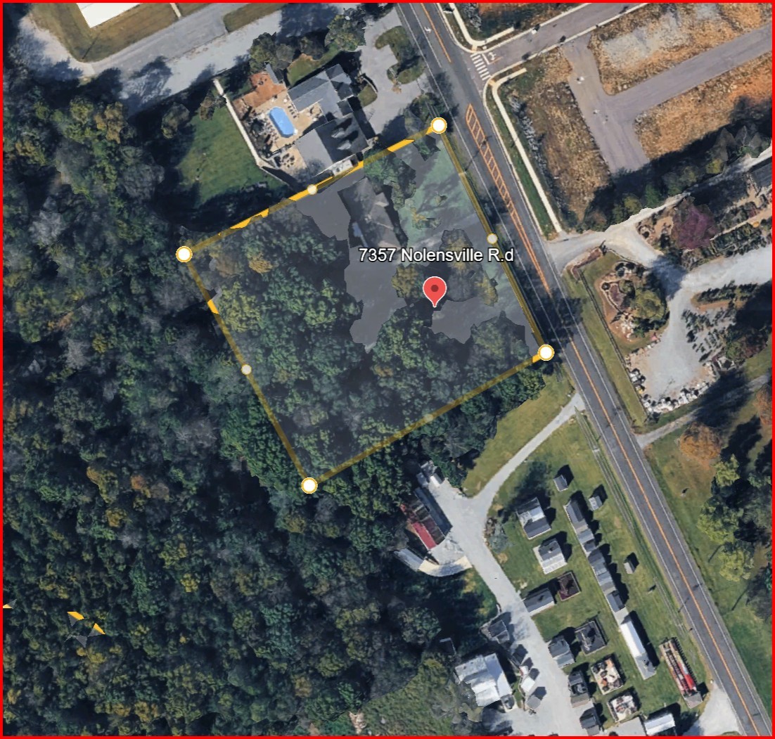 an aerial view of a house