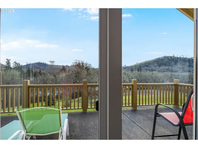 a view of an outdoor space with mountain view