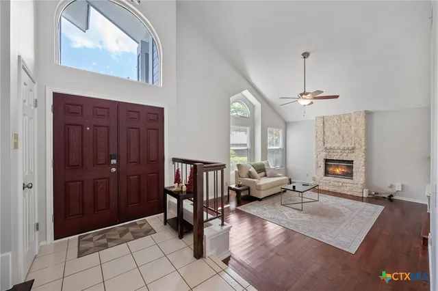 a living room with furniture