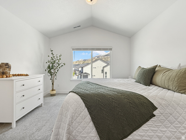641 Desert Willow Drive Mapleton, UT 84664 - Photo 20 of 41 Bedroom with light colored carpet and baseboards