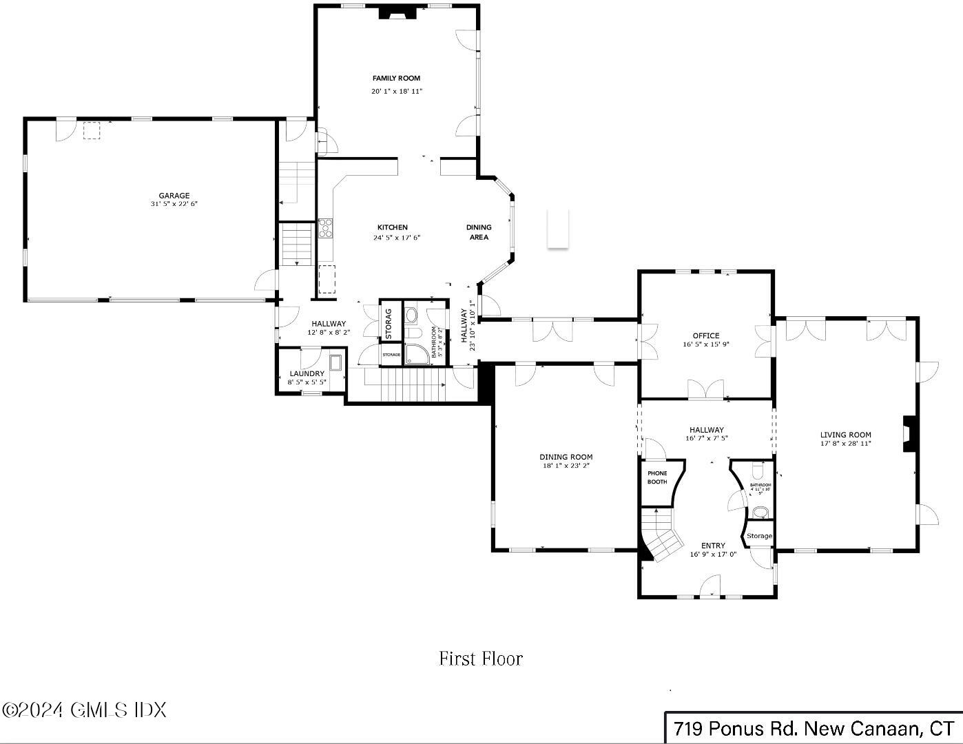 719 Ponus Ridge Road New Canaan, CT 06840 - Photo 35 of 38 a picture of floor plan