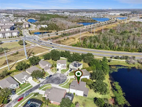 an aerial view of a city