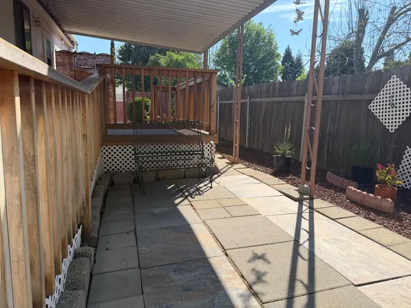 a view of outdoor space and deck
