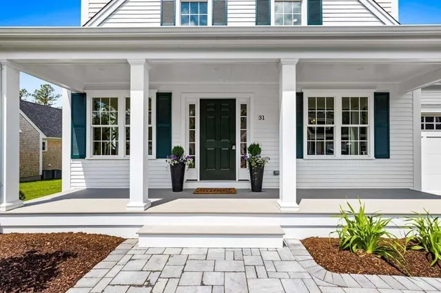 a view of a entryway door front of a building