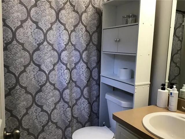 a bathroom with a toilet and a sink
