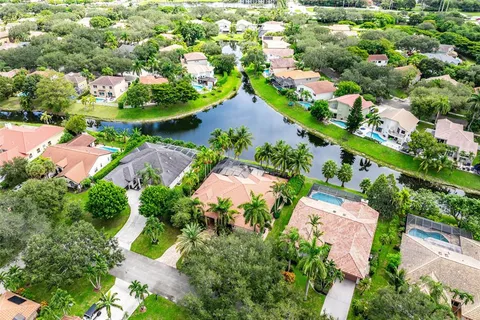 an aerial view of a house