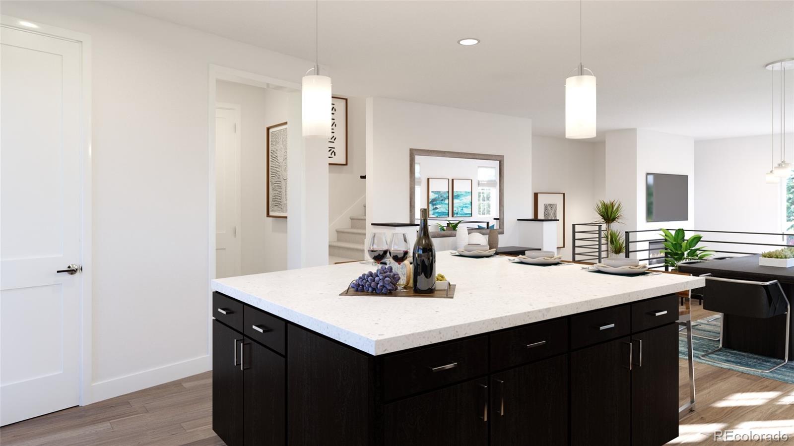 3853 Harmans Rdg Trail Evergreen, CO 80439 - Photo 2 of 14 a kitchen with a sink a stove a refrigerator and cabinets