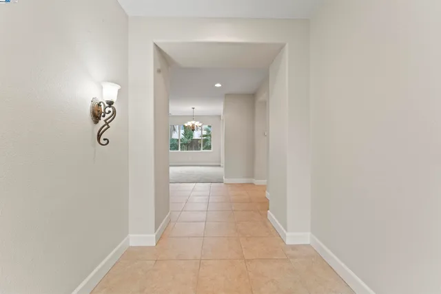 a view of a hallway with closet