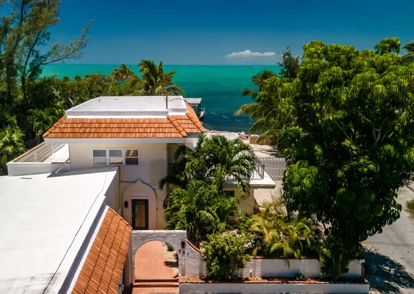 an aerial view of a house