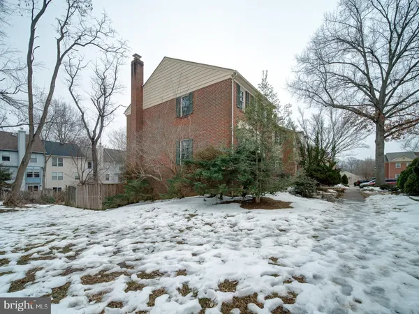 a view of a covered with snow in the background
