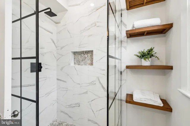 a bathroom with a shower