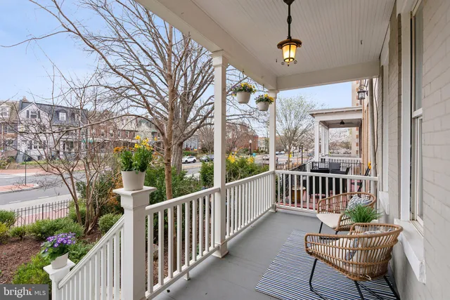 a view of a chairs on a deck