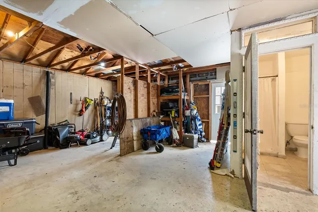 a view of a storage room with utility room