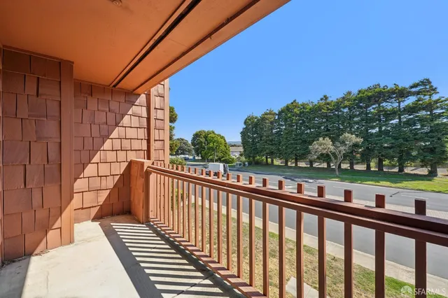 a view of city from a balcony