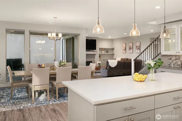 a view of kitchen with breakfast area