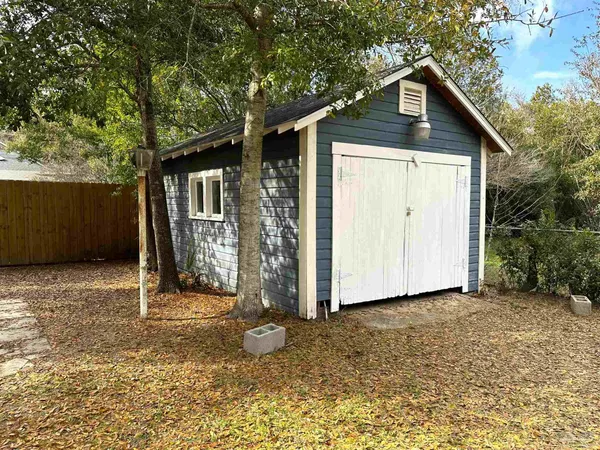 a view of backyard of house