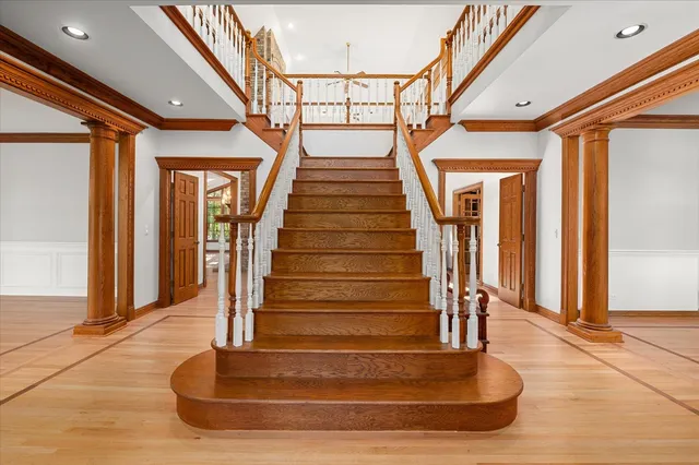 a view of an entryway with a rug