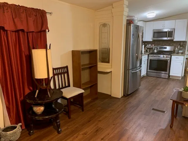 a living room with furniture