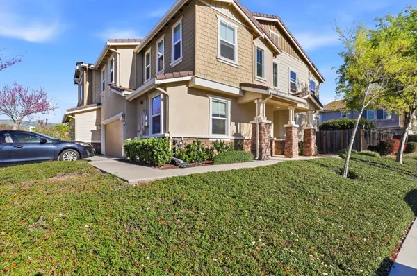 a view of a house with a yard and plants