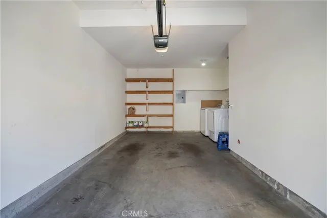 a view of a room with shelves