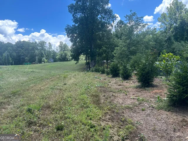 a view of a lake with a big yard