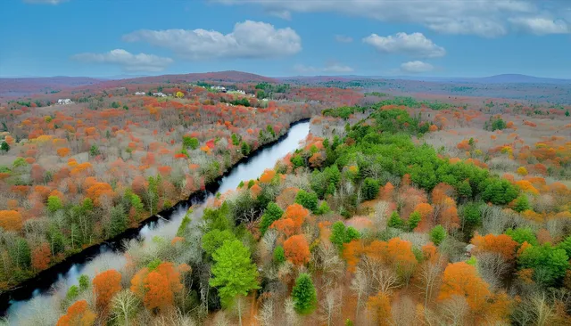 an aerial view of a city