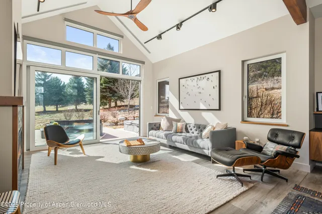 a living room with furniture