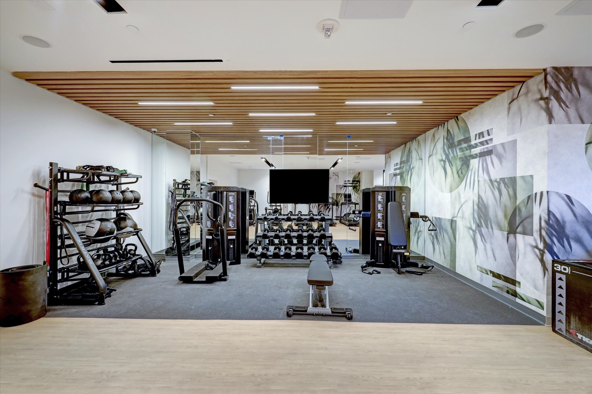1701 Hermann Drive, Unit 22CE Houston, TX 77004 - Photo 29 of 37 a view of a room with gym equipment