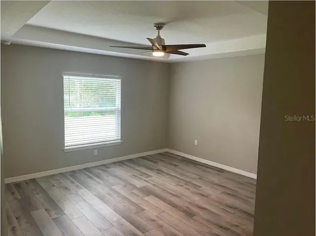 an empty room with a window