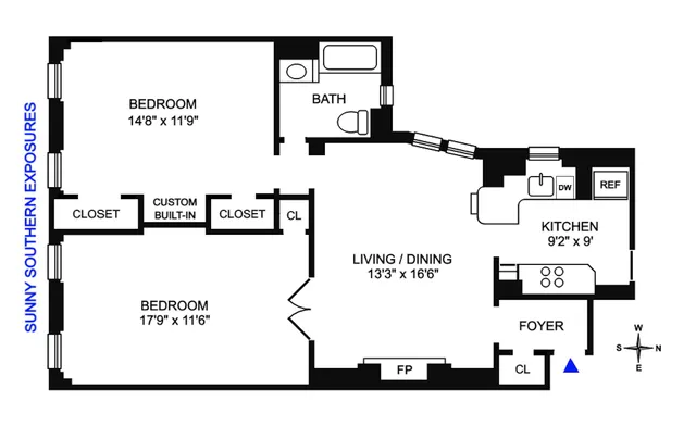 $995,000 | 155 East 73rd Street, Unit 7B | Lenox Hill