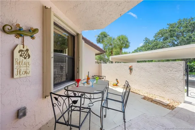 a view of a outdoor seating area