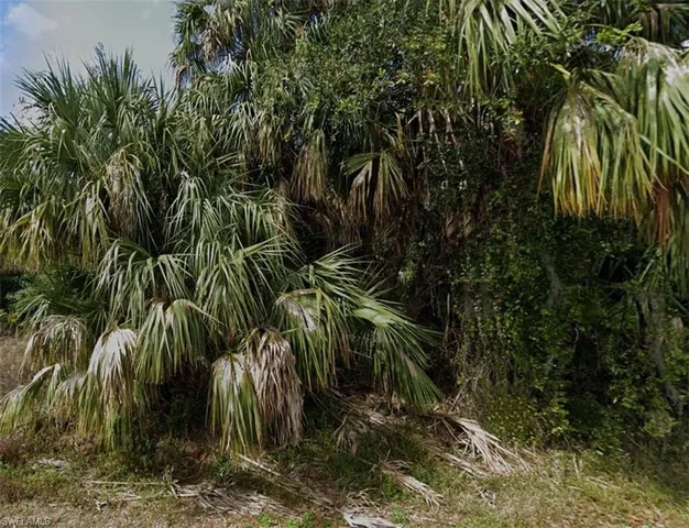 a view of backyard of a house