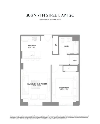 $1,095,000 | 308 North 7th Street, Unit 2C | Williamsburg