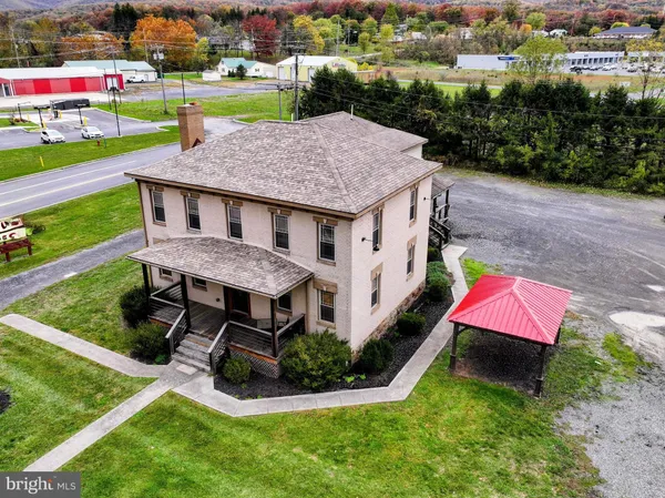 a view of a yard with plants