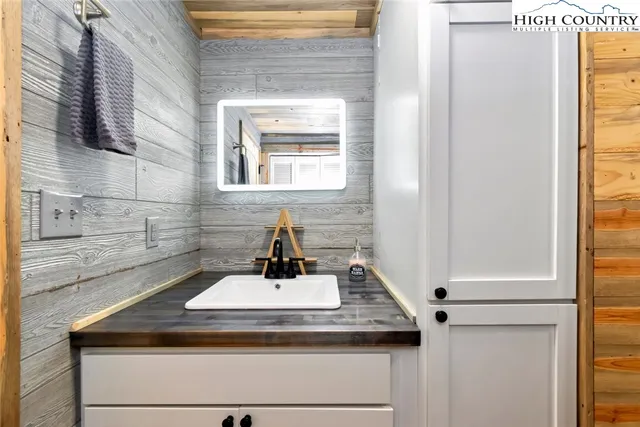 a view of a bathroom with a sink