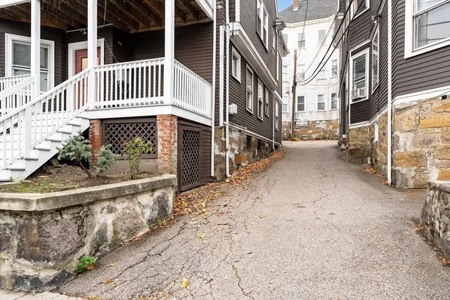 a view of a house with a street