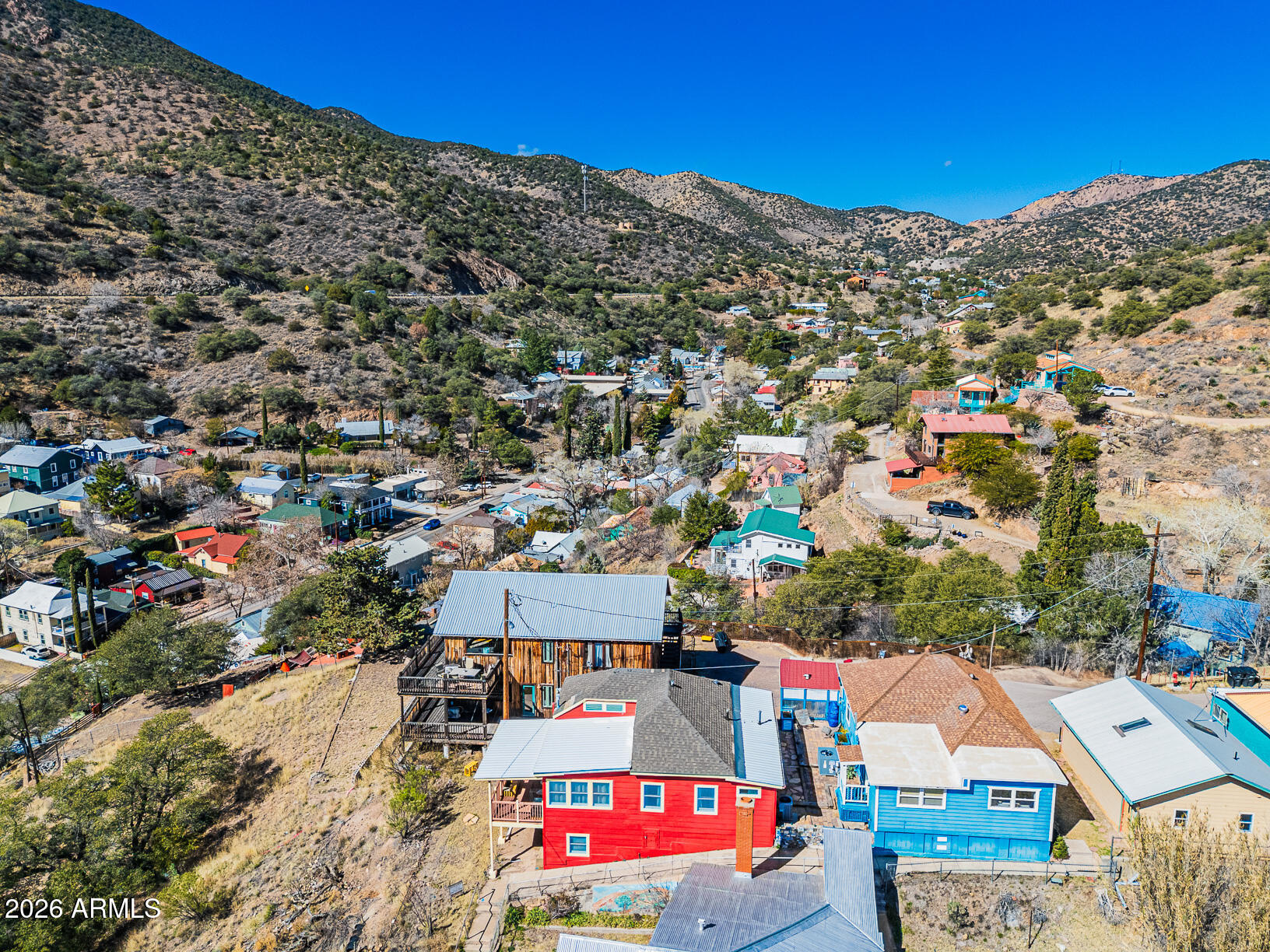17 G Laundry Hill Road Bisbee, AZ 85603 - Photo 38 of 48 an aerial view of residential houses with outdoor space and street view