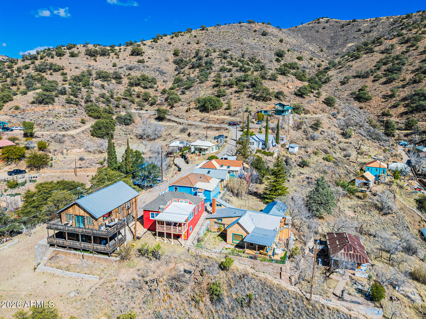17 G Laundry Hill Road Bisbee, AZ 85603 - Photo 40 of 48 an aerial view of a houses with a road