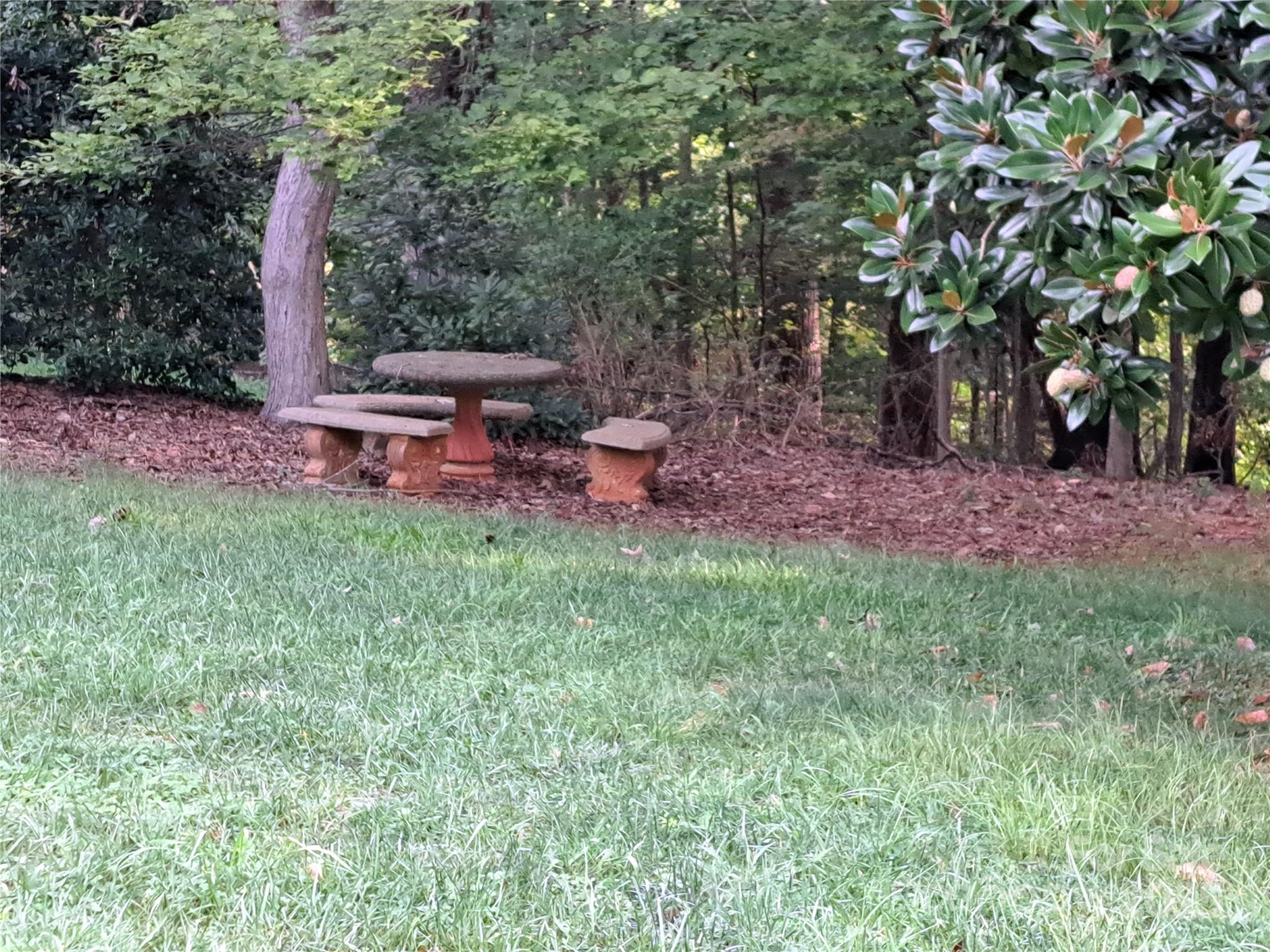 123 Softwind Lane Concord, NC 28025 - Photo 33 of 42 a table and chairs sitting in the garden