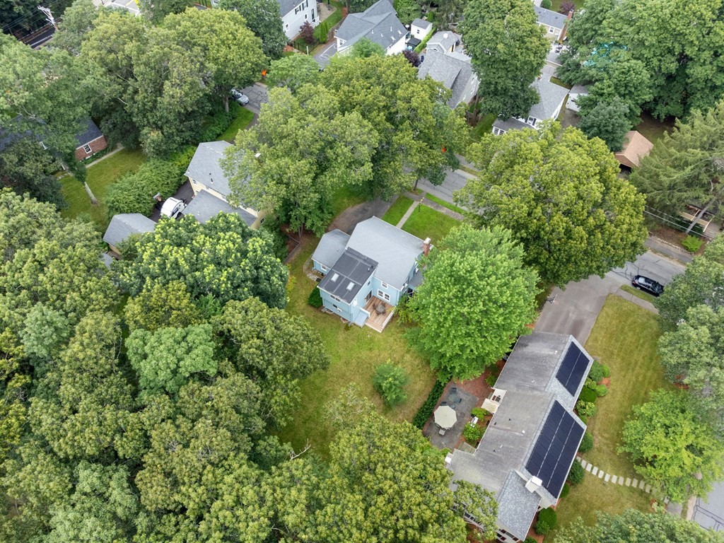 9 Damien Road Wellesley, MA 02481 - Photo 38 of 39 an aerial view of a house with a yard and outdoor seating