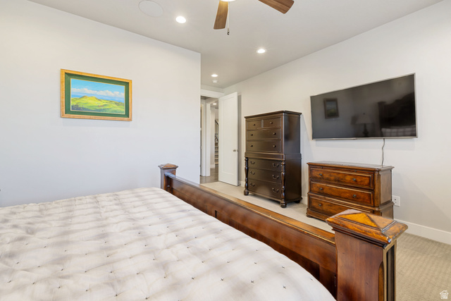 2745 Red Barn Road South Heber City, UT 84032 - Photo 14 of 51 Carpeted bedroom featuring recessed lighting and ceiling fan