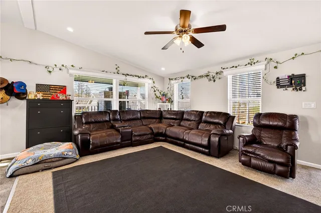 a living room with furniture
