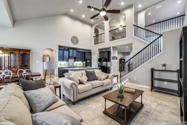 a living room with furniture