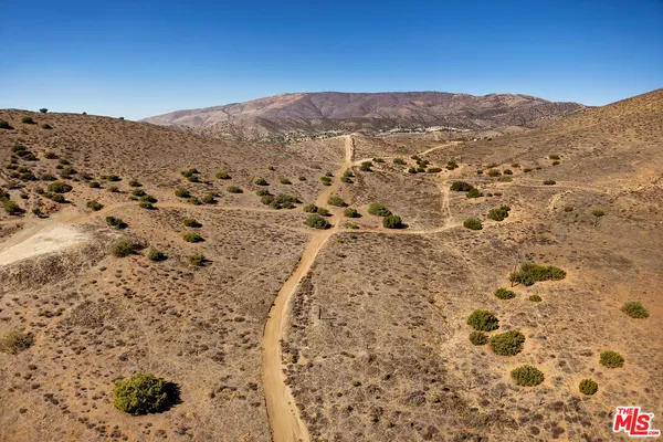 a view of a yard with a mountain