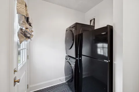 a bathroom with a sink vanity and a mirror