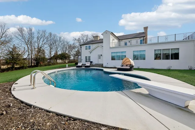 a view of a yard with a tree