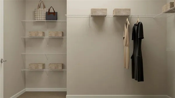 a close view of walk in closet