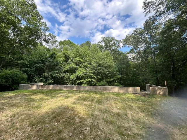 a view of swimming pool with trees in background